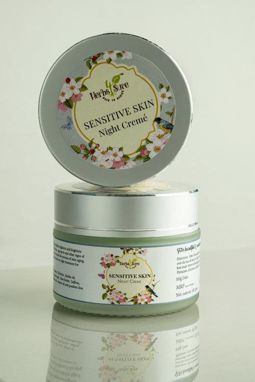 SENSITIVE SKIN NIGHT CREME- LIGHT FORMULATION - BEST SUITED FOR ACNE PRONE OILY SKIN