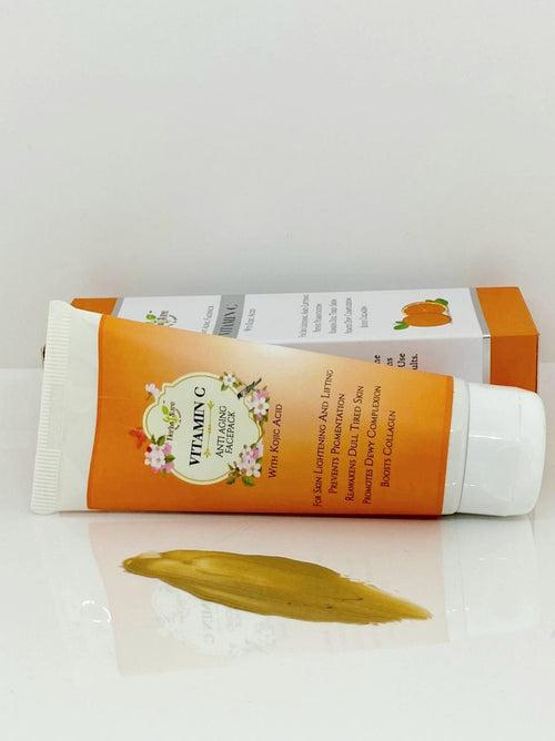 VITAMIN C FACEPACK with KOJIC ACID- ANTI AGING SKIN TIGHTENING & BRIGHTENING SKIN DETOX