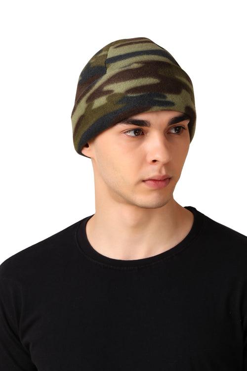 Unisex Skull Cap in Camouflage Prints, Polar Fleece Winter Windproof Warm