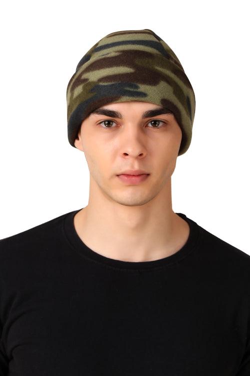 Unisex Skull Cap in Camouflage Prints, Polar Fleece Winter Windproof Warm