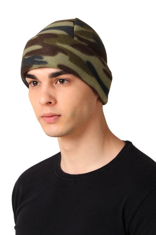 Unisex Skull Cap in Camouflage Prints, Polar Fleece Winter Windproof Warm