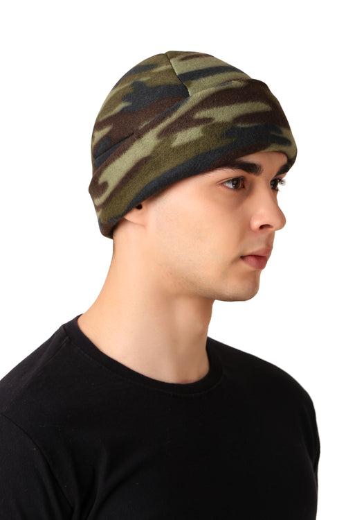 Unisex Skull Cap in Camouflage Prints, Polar Fleece Winter Windproof Warm