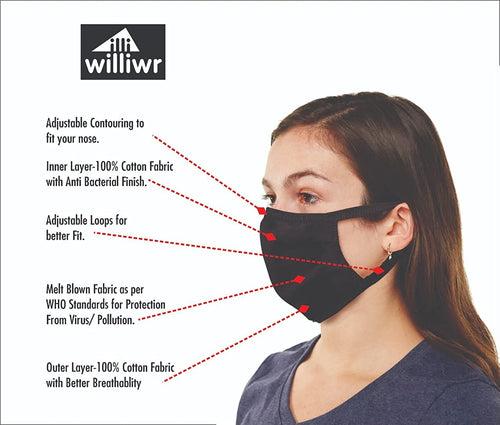 Williwr Cotton Cloth Face Mask With 4 Layer Protection