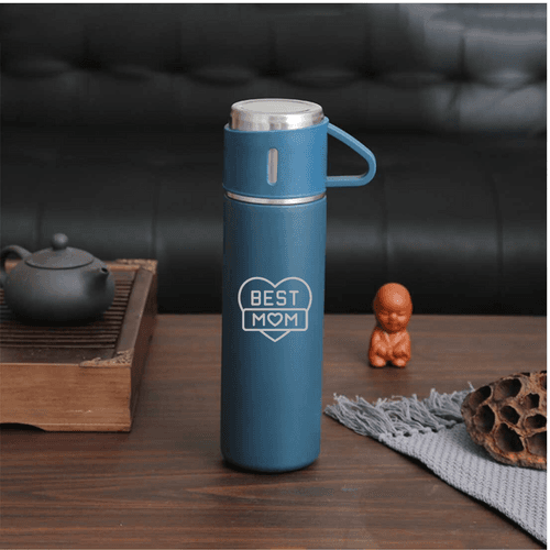 Tea Coffee Flask With 2 Cups for Mom - Stainless Steel Vacuum Thermos 500ml - Best Mom