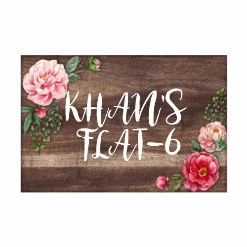 Personalized Name Plates for Home Flats Restaurants Office Cafe - Floral Roses