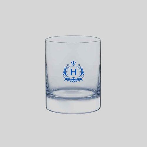 Monogrammed Whiskey Glasses - Personalized Colored Initial Alcohol Glass