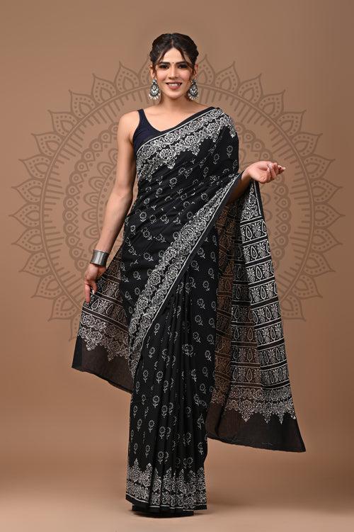 Hand Block Printed Pure Cotton Saree