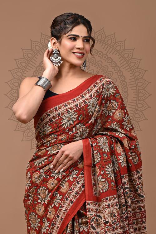 Hand Block Printed Pure Cotton Saree