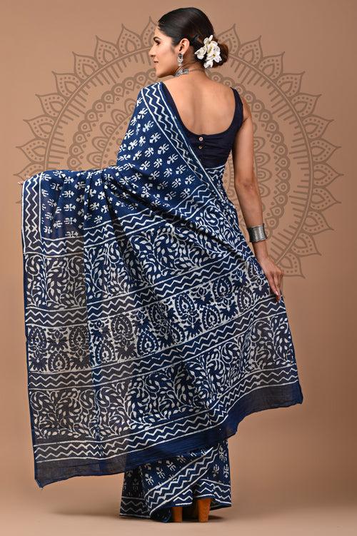 Hand Block Printed Pure Cotton Saree