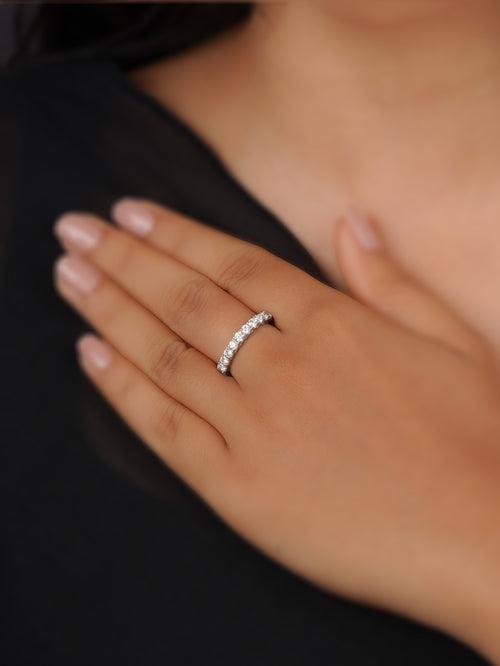 CZRNG87 - White Color Silver Plated Faux Diamond Ring
