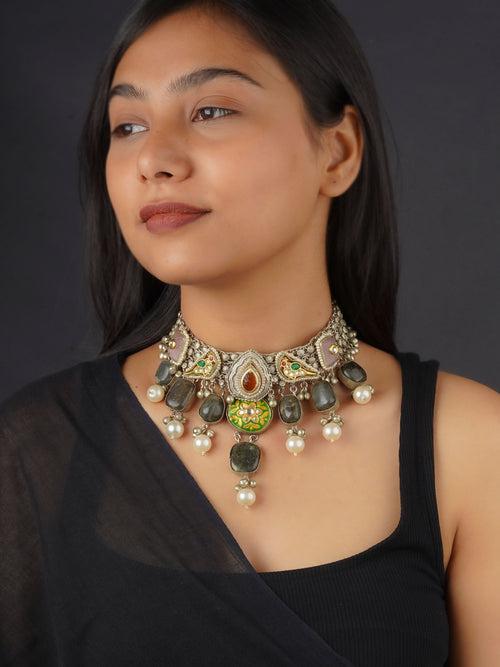 EK-SFNECK460A - Multicolor Tribal Necklace