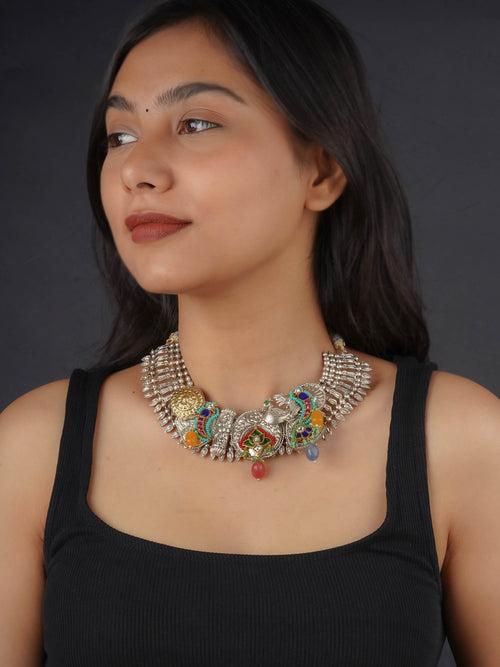 EK-SFNECK508 - Multicolor Tribal Necklace