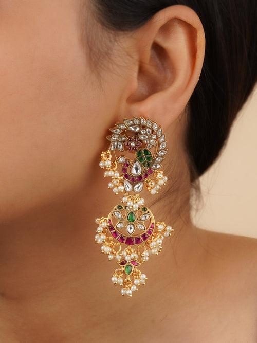 MR-E210M - Multicolor Gold Plated Mishr Earrings