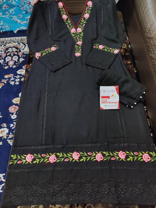 PAKISTANI RAYON STITCHED KURTI PLAZO