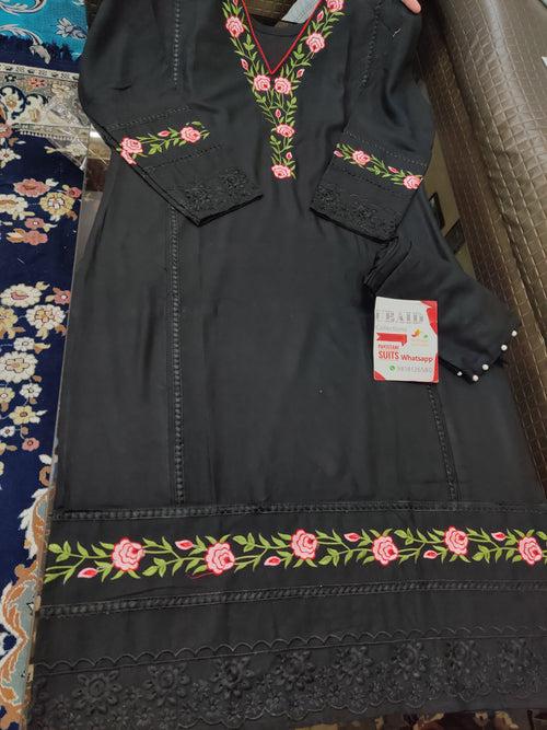 PAKISTANI RAYON STITCHED KURTI PLAZO