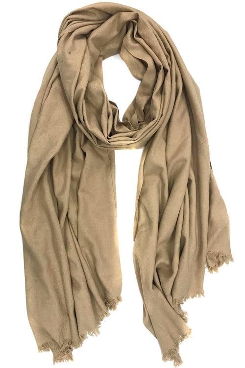 Beige Silk Cashmere Men Scarf