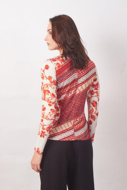 Tones of Red Round-neck Top