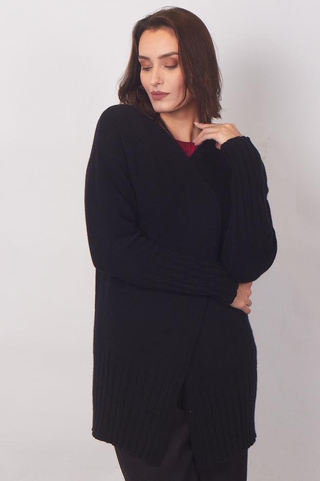 Black Pure Cashmere Cardigan