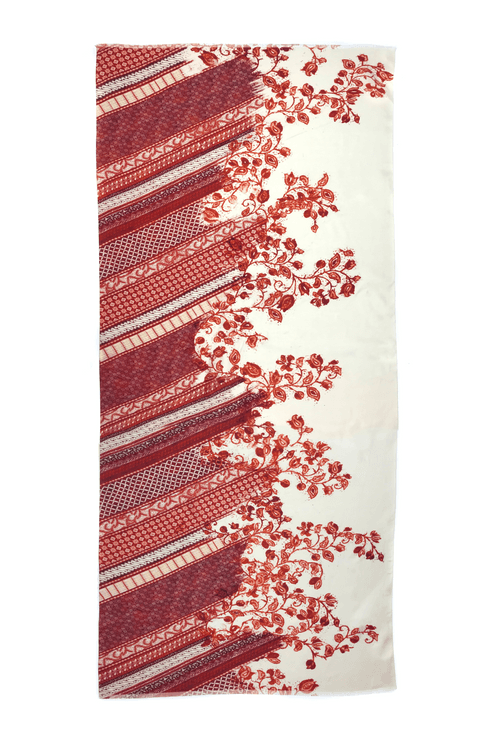 Tones of Red - Indonesian Batik Silk Wool Scarf