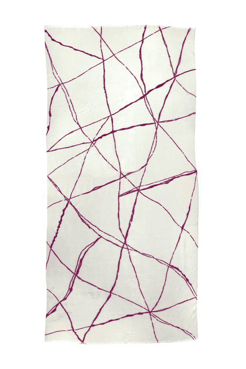 Abstract in Ivory Silk Cashmere Scarf