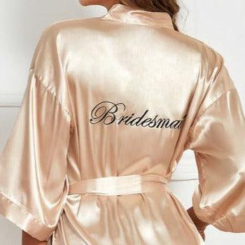 Champagne Gold Classic Satin Robe