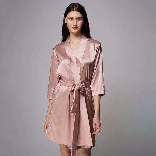 Customised Premium Satin Robe - Rose Gold