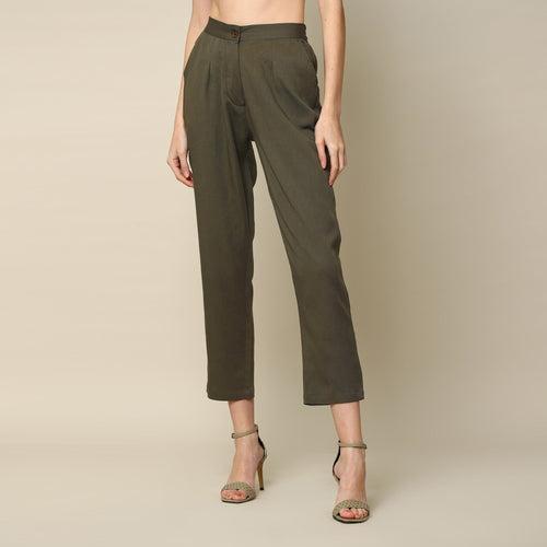 Diana Set of 2 - Top & Pants - Black & Olive