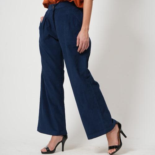 Long Legs Pants > Navy Blue Corduroy