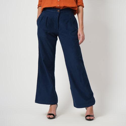 Long Legs Pants > Navy Blue Corduroy