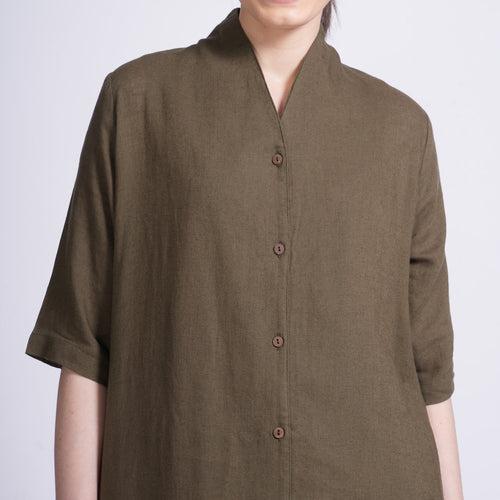 Dakota Co-ord Set - Long Shirt & Pants - Olive