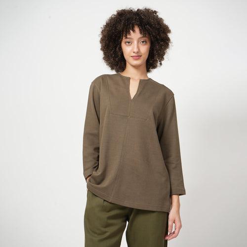 Panelled Top > Olive