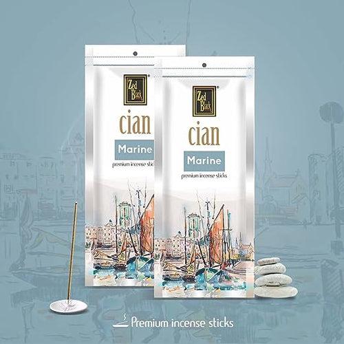 Zed Black Cian Agarbatti / Incense Sticks Pack of 5 (in 5 Fragrances of Marine, Rose, Marigold, Lavender and Ivory)