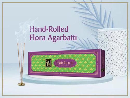 Zed Black Patchouli Hand-Rolled Flora Batti - Pack of 2 Agarbatti / Incense Batti, Long-Lasting Incense Sticks for Special Puja Experience, Festivals, Occasions, Ideal for Gifting GoodVibes Pack ( Approx 57 Agarbatti Sticks | Handrolled (381 GM)