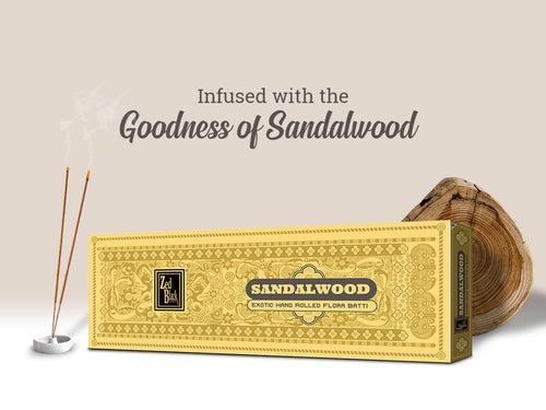 Zed Black Sandalwood Hand-Rolled Flora Batti - Pack of 2 Agarbatti / Incense Batti, Long-Lasting Incense Sticks for Special Puja Experience, Festivals, Occasions, Ideal for Gifting GoodVibes Pack ( Approx 70 Agarbatti Sticks | Handrolled (381 GM)