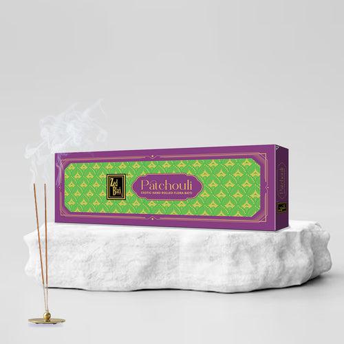 Zed Black Patchouli Hand-Rolled Flora Batti - Pack of 2 Agarbatti / Incense Batti, Long-Lasting Incense Sticks for Special Puja Experience, Festivals, Occasions, Ideal for Gifting GoodVibes Pack ( Approx 57 Agarbatti Sticks | Handrolled (381 GM)