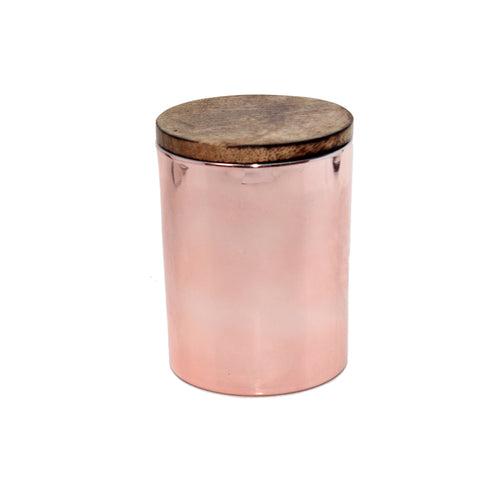 Ampliscent Exotic Candles Collection- Sandalwood Vanilla (Copper Metallic Finish Glass)