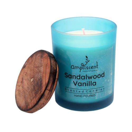 Ampliscent Exotic Candles Collection- Sandalwood Vanilla (Blue Frosted)