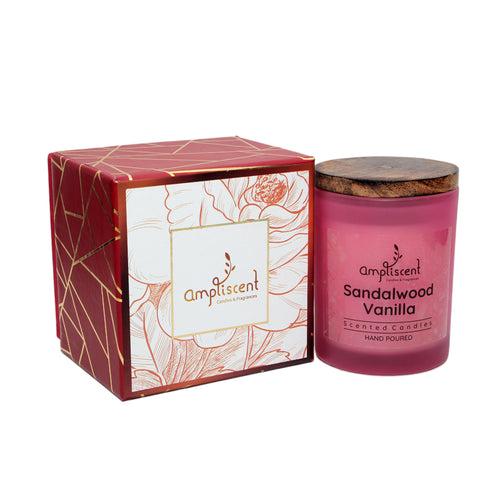 Ampliscent Exotic Candles Collection- Sandalwood Vanilla (Pink Frosted)