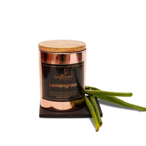 Ampliscent Exotic Candles Inside Copper Metallic Finish Glass