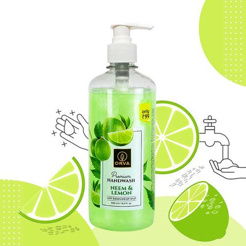 Orva Care Premium Hand Wash - 500 ml - Neem & Lemon
