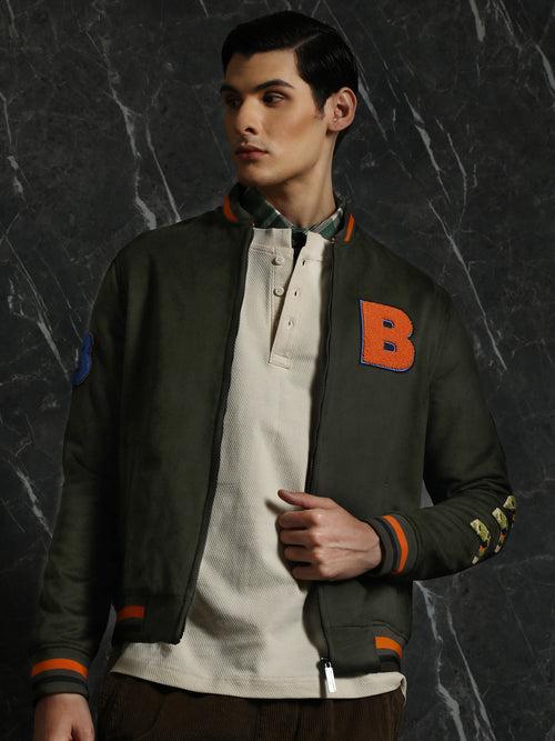 Olive Taika  Relaxed Fit Bomber Jacket