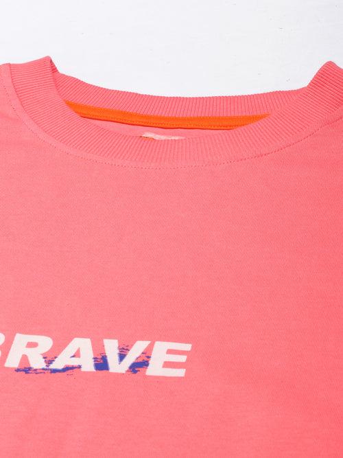 Coral Brave Oversized T-Shirt