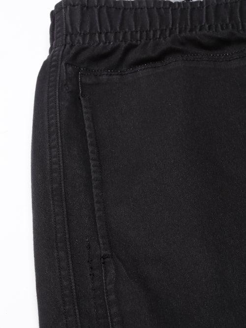 Black Straight leg Elasticated Waist Reversible Jogger