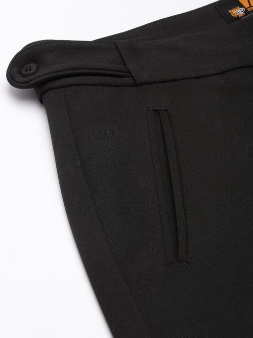 Black Slim Fit Trouser With Button Waist Adjuster