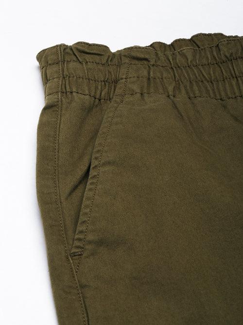 Olive Slim Fit Jogger with Drawstring