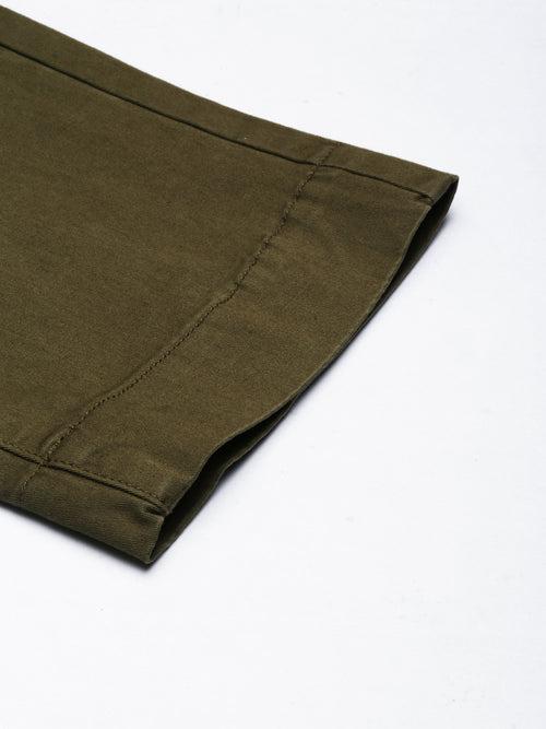 Olive Slim Fit Jogger with Drawstring