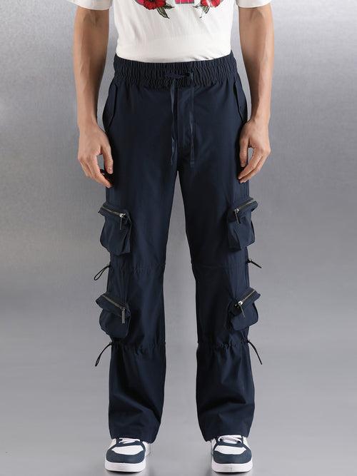 Navy 4-Way Stretch Straight Leg Cargo with 8 Pockets