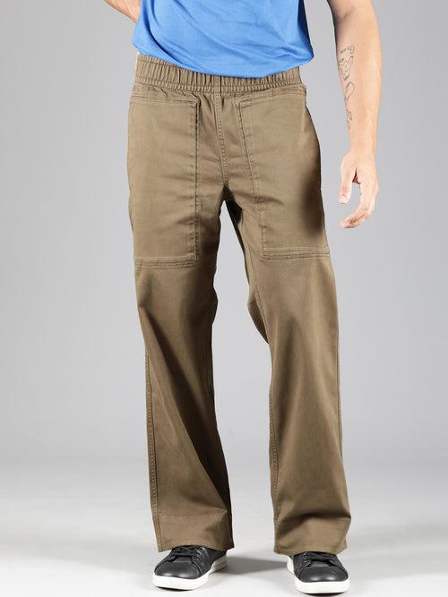 Olive Straight Leg Elasticated Waist Reversible Jogger