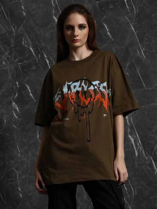 Olive Fearless Oversized T-Shirt