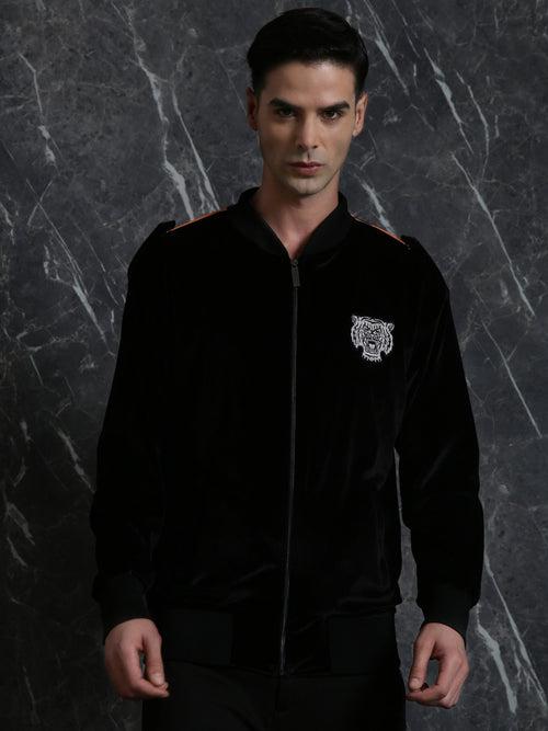 Full Sleeve Bomber Jacket With Front Zipper